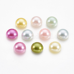 ABS Plastic Imitation Pearl Cabochons, Half Round, Mixed Color, 12x6mm