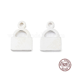 925 fascino in argento sterlina, lucchetto, argento, 7.5x5x0.5mm, Foro: 0.9 mm