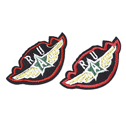 Computerized Embroidery Cloth Iron On Patches, Costume Accessories, Appliques, Red, 55x30x1mm