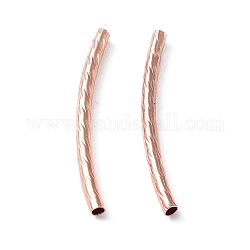 Трубки бисера, изогнутые, латунь, розовое золото , 25x2 мм, отверстие : 1.2 мм