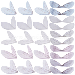 Sunnyclue 100pcs 5 Farben Libelle Flügel Charms mit Loch blau weiß rosa Organza fliegende Flügel Anhänger Handwerk für Schlüssel Ohrringe Wohnkultur Schmuck machen Accessoires Zubehörse