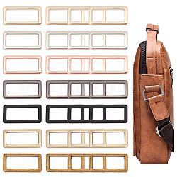WADORN 28Pcs 7 Colors Zinc Alloy Slider Buckles, Adjustable Buckle Fasteners, for Strap Leathercraft Bag Belt, Rectangle, Mixed Color, 39x19.5x4mm, 4pcs/color