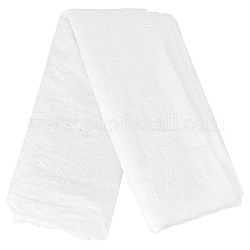 綿刺繍波エッジフラワーアイレットレース生地  DIY衣類アクセサリー用  ホワイト  150x0.02cm  約2ヤード/個