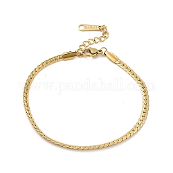 Placage ionique (ip) 304 bracelet chaîne à maillons cubains en acier inoxydable pour femme, véritable 14k plaqué or, 6-7/8 pouce (17.5 cm)
