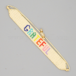 Браслет miyuki с плетением из бисера, регулируемый браслет с надписью, красочный, нет размера