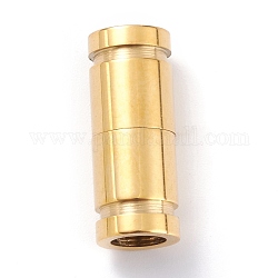 Ionenbeschichtung (IP) 304 Edelstahl-Magnetverschlüsse, Kolumne, echtes 18k vergoldet, 20x8 mm, Bohrung: 5 mm