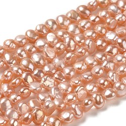 Natural Cultured Freshwater Pearl Beads Strands, Two Sides Polished, Grade 5A+, Sandy Brown, 4x4.5~5x3~3.5mm, Hole: 0.5mm, about 84~85pcs/strand, 13.62 inch(34.6cm)