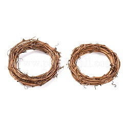 Cerchio di ghirlanda di rami di vite in rattan a forma di cerchio, per decorazioni fai da te per la festa di natale di pasqua, Burlywood, 9.5~10x2~2.3cm, diametro interno: 6.8~7 cm