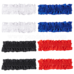 Ahademaker 4 Paar 4 elastische Strumpfbänder aus Polyester, Anti-Rutsch-Armbänder, Bekleidungszubehör, Mischfarbe, 36~37 mm, 1 Paar/Stil