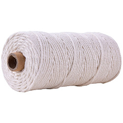 工芸品の編み物用の綿糸  ゴーストホワイト  3mm  約109.36ヤード（100m）/ロール