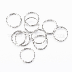 304 acero inoxidable anillos partidos, anillos de salto de doble bucle, color acero inoxidable, 12x1.5mm, aproximamente 10.5 mm de diámetro interior