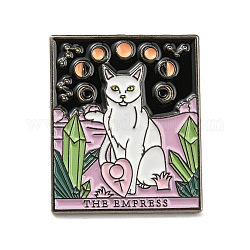 Emaille-Pins für Tarotkarten mit Katzenmotiv, Broschen aus Rotgusslegierung für Rucksackkleidung, Wort der Kaiserin, Mond, 30.5x25.5x2 mm