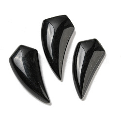 Natürlichen Obsidian Anhänger, Hornanhänger, 39~40x18~18.5x6.5~8 mm, Bohrung: 1.2 mm