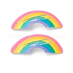 Bicarbonato di ferro verniciato a scatto clip di capelli, per la giornata dei bambini, arcobaleno, colorato, 55.5x22.5x2mm