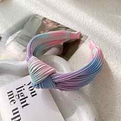 Polyester-Haarbänder im gebundenen Stil, breiter Haarschmuck für Frauen, lila, 170x135x38 mm