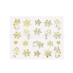 ネイルステッカー  水転写  ネイルチップの装飾用  クリスマステーマ  ゴールド  6.3x5.2cm