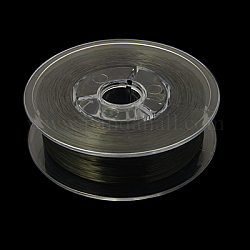 Flache elastische Kristallschnur, elastischer Perlenfaden, für Stretcharmbandherstellung, Schwarz, 0.8 mm