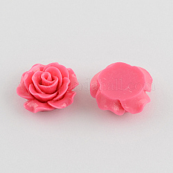 Cabochons de fleur rose de dos plats d'accessoires & accessoires de costume ornements en résine, rose chaud, 19x8mm