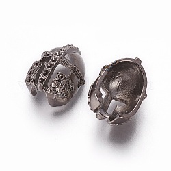 Tibetischer Stil Legierung Fassungen für Strasssteine Perlen, Gladiator Helm, Metallgrau, fit für 1 mm Strass, 16.5x12x9 mm, Bohrung: 1.6 mm