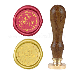 DIY Holzwachs Siegelstempel, Menschliches Muster, 83x22 mm, Kopf: 7.5 mm, Briefmarken: 25x14.5 mm