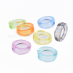 女性のための分厚い透明なアクリルの指輪  ミックスカラー  usサイズ7 1/2(17.7mm)