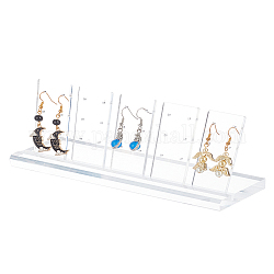 Espositori per orecchini in acrilico trasparente, porta organizer per orecchini con schede display 5 pz, chiaro, prodotto finito: 23x5.45x7.5 cm, su 6 pc / insieme