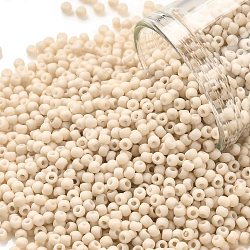 Cuentas de semillas redondas toho, Abalorios de la semilla japonés, (763) albaricoque helado opaco pastel, 11/0, 2.2mm, agujero: 0.8 mm, aproximamente 1103 unidades / 10 g