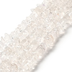 Granos de cristal de cuarzo natural hebras, pepitas, 8~19x2~5mm, agujero: 0.8~1 mm, aproximamente 108~111 pcs / cadena, 15.20~15.35'' (38.6~39 cm)