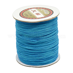 Hilo de nylon, cable de la joya de nylon para las pulseras que hacen, redondo, cielo azul profundo, 1 mm de diámetro, 225 yardas / rodillo