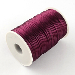Polyester Cords, Purple, 2mm, about 98.42 yards(90m)/roll