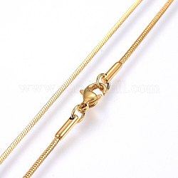 Collares de cadena de serpiente de 304 acero inoxidable, con cierre de langosta, dorado, 19.69 pulgada (50 cm), 1.2mm
