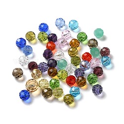 Glass Imitation Austrian Crystal Beads, Faceted, Round, Mixed Color, 8mm, Hole: 1mm