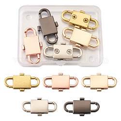 Hebillas de cadena de aleación ajustables de 5 color, para accesorios de bolsa con correa de cadena, color mezclado, 32x17x5mm, agujero: 6x6 mm, 5 unidades / caja