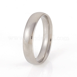 201 anneaux de bande lisses en acier inoxydable, couleur inoxydable, nous taille 6 (16.5 mm), 4mm