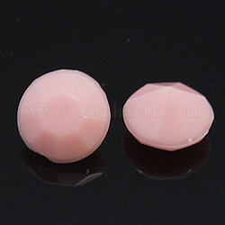 Diamond Shape Acrylic Rhinestone Floating Charm Pointed Back Cabochons, Faceted, Diamond, Pink, 5mm