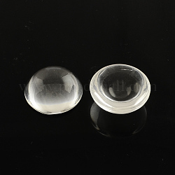 Demi transparente cabochons de verre ronde, clair, 20x8.5~10mm