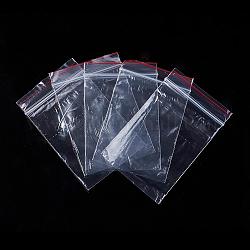 Bolsas de plástico con cierre de cremallera, bolsas de embalaje resellables, sello superior, Rectángulo, Claro, 9x6 cm, espesor unilateral: 1.2 mil (0.03 mm)