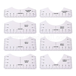 Многофункциональные линейки из пвх, строчная швейная линейка, белые, 254x63.5~127 мм, 8 шт