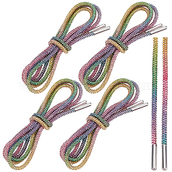 Cotone color arcobaleno con strass, bling bling lacci tondi lucidi per scarpe da ginnastica, colorato, 1200x4mm