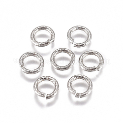 304 acero inoxidable anillas de salto texturizadas, anillos del salto abiertos, anillo redondo, color acero inoxidable, 16 calibre, 7x1.2mm, diámetro interior: 4.5 mm