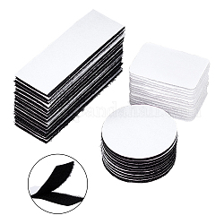 Double Sided Self Adhesive Hook and Loop Tapes, Magic Tapes with Nylon and Polyester, Mixed Shapes, White, 60sets/bag