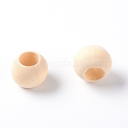 Des perles en bois naturel, ronde, burlywood, 19.5x15mm, Trou: 10mm