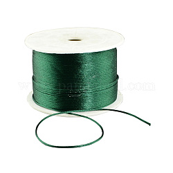 Runde Nylonfaden, Rattail Satinschnur, für chinesische Knoten machen, dunkelgrün, 1 mm, 100 Yards / Rolle