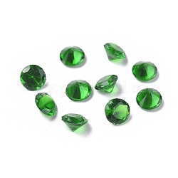 Cabujones transparentes puntiagudos de vidrio, forma de diamante, para manualidades diy fabricación de joyas, verde, 4.5x2.5~3mm