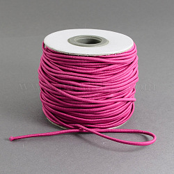 Runde elastische Schnur, mit Nylon außen und innen Gummi, Medium violett rot, 1 mm, ca. 109.36 Yard (100m)/Rolle
