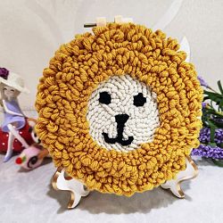 Kits d'aiguilles de bricolage, motif de lion, pour la couture artisanale de bricolage, 22x21.5x0.1 cm