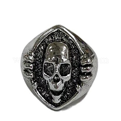 Кольца из сплава черепа, готическое массивное кольцо для мужчин, платина, размер США 9 (18.9 мм)