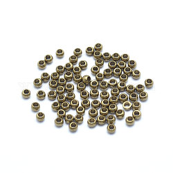Perles séparateurs en laiton, plat rond, brut (non plaqué), 2.5mm, Trou: 1.4mm