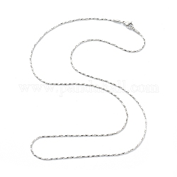 Collares de cadena de coreana de 304 acero inoxidable, con cierre de langosta, color acero inoxidable, 25.19 pulgada (64 cm), 1.5mm