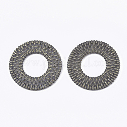 Acryl-Anhänger, Imitation gewebtes Rattan-Muster, Donut, Schiefer grau, 47x4.5 mm, Bohrung: 1.8 mm